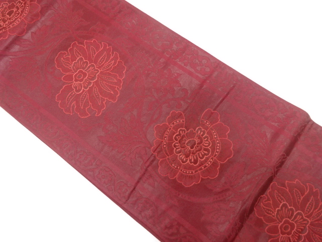 花唐草模様織り出し　袋帯